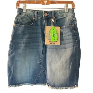 Rocks & Indigo Repreve Y2K Revival Boho Minimalism Capsule Denim Skirt Womens‎ 4